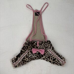 Wooflink Animal Print Dog Jumper Hot pants Size 3 Medium Dog Lace Bows Glamcore